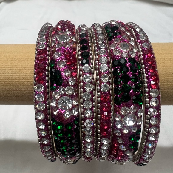 Elegant Crystal Bangle Set - Picture 2 of 3